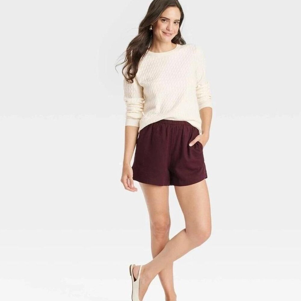 A New Day Women's Crewneck Cable-knit Pullover Sweater ivory XL